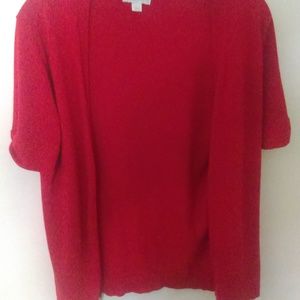 New york & Co red cardigan button up